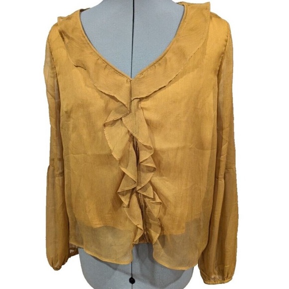 Anthropology Sunday In Brooklyn Ripple Crepe Blouse Size Small - Picture 4 of 8